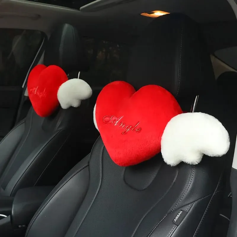 Cute Angel Heart Plush Pillow with Wings Soft Fluffy Love Heart Stuffed Cushion Car Sofa Home Decor Valentine Creative Gift — image 12