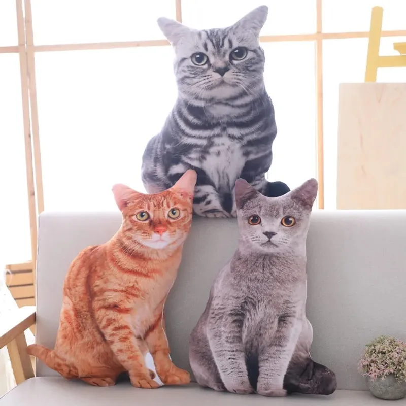 Plüsch Realistische 3D Katze Puppe Cartoon Gefüllte Simulation Katze Plüsch Kissen Weiche Kawaii Plüsch Tiere Spielzeug Kissen für Kinder mädchen — image 4