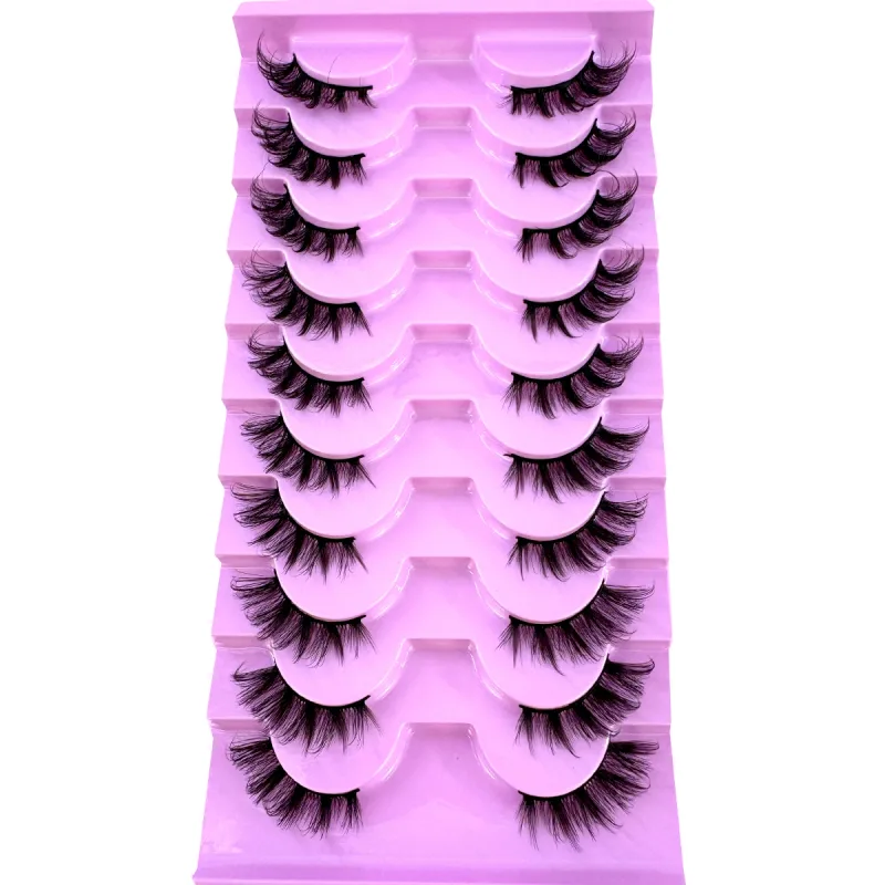 Meio cílios 10 pares meio cílios macio natural olho de gato cílios ferramenta de maquiagem falso cílios extensão fofo falso cils — image 4