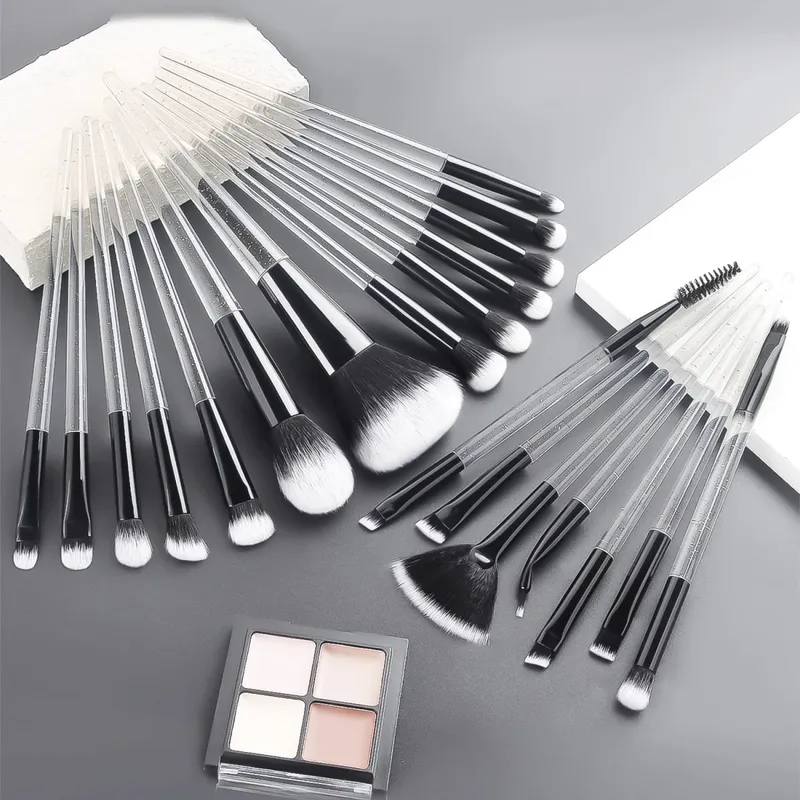 37PCS Makeup Tools Set 20 Brushes + Sponges Puffs Eyelash Curler Cleaning Tool for Full Face