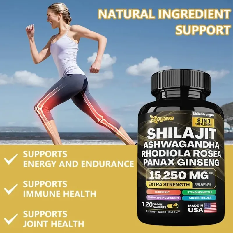 8 in 1 Supplements - Shilajit with Ginseng Ashwagandha for Brain Memory Concentration Energy Immune Health — image 4