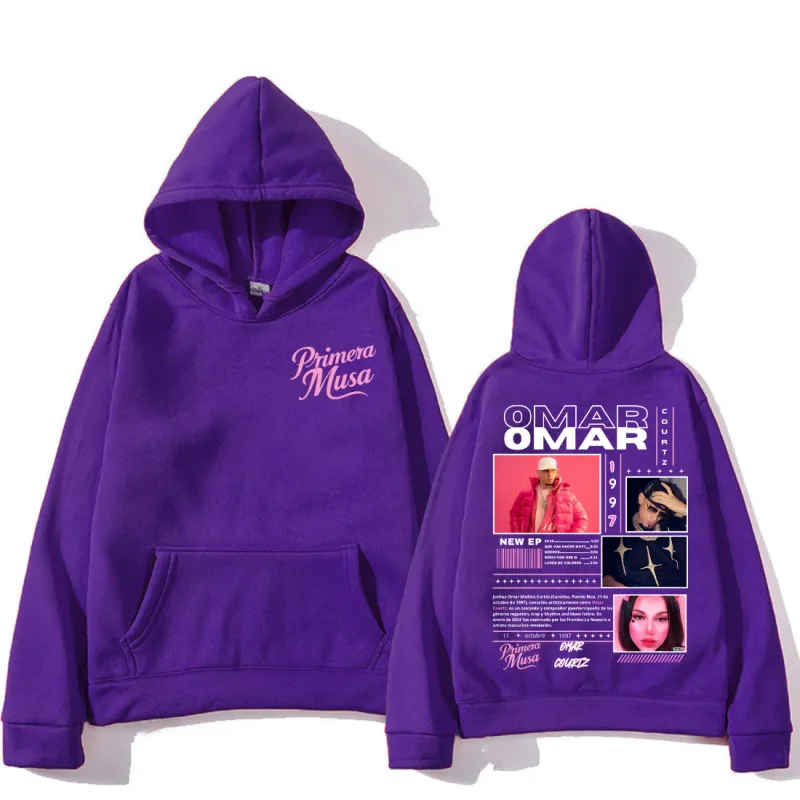 Omar Courtz First Muse Album Tour Merch Fashion Hoodies for Men and Women Hip Hop Hooded Sweatshirts vintage Oversized Pullovers — image 9