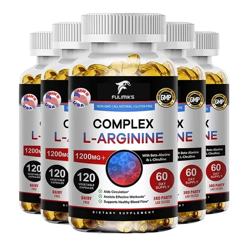L-Arginine Nitric Oxide Supplement Helps Build Muscle and Supports Blood Flow Circulation Nutrient Delivery and Pumping