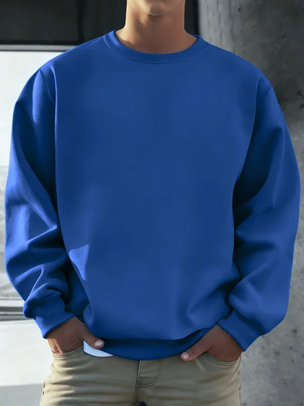 Solid Soft Pullovers Street Autumn Comfy Fleece Hoodies Office Jogging Loose Sweatshirts Casual Basics Daily Streetwear Of Men — image 3