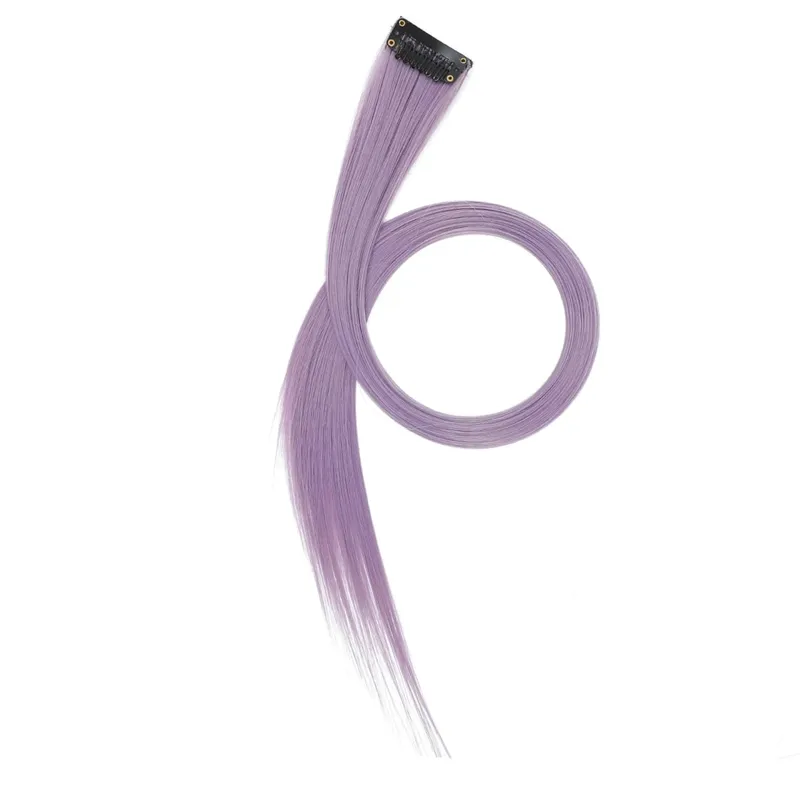 12pcs Colorful Bright Pink Hair Extensions Clip in Colored Party Highlights Extension Synthetic Hairpieces Straight for Women — image 19