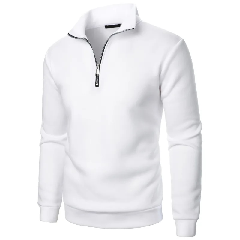 Men's Zip Turn Down Collar Sweatshirts Spring Male Solid Color Loose Pullover Coats BSD-ZW160 — image 4