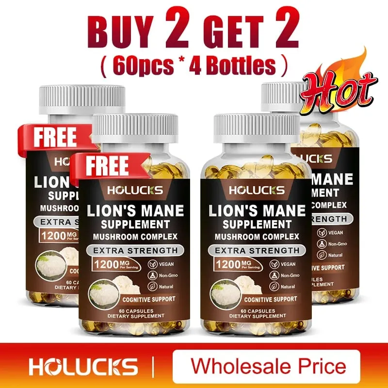 Lion's Mane Mushroom Complex Capsules for Focus Support & Immune Health Improve Memory Protect Brain Nerves Relieve Stress — image 11