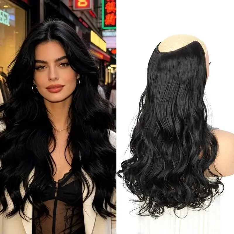 24Inch Synthetic Long Curly Clip on Hair Extension Heat-Resistant Fibers Volume Natural Invisible Hairpiece for Women Daily Use — image 9
