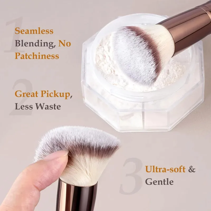 Juego de brochas de maquillaje de viaje con estuche juego de 20 piezas de maquillaje esencial multifuncional 18 Uds brochas de maquillaje base en polvo rubor
