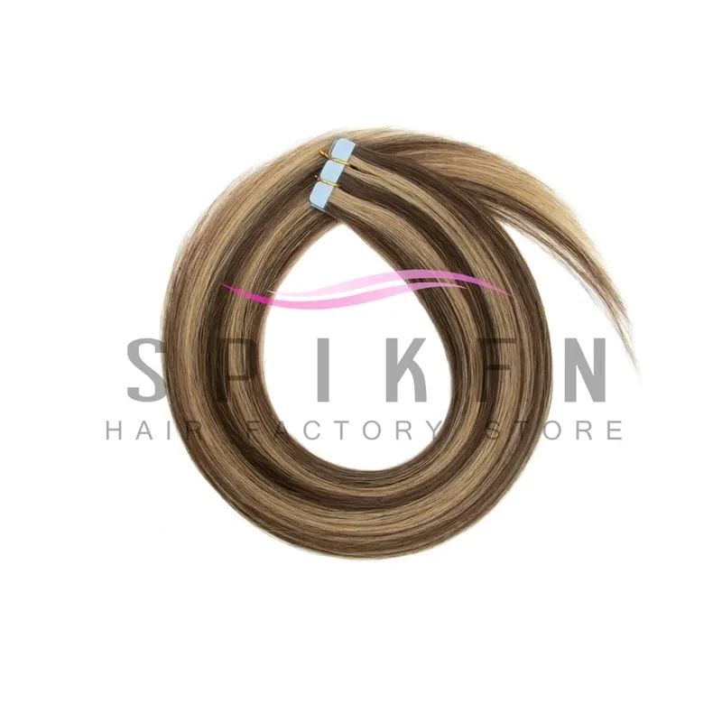 12"-20" Mini Tape Hair Extensions Machine Remy Skin Weft Adhesive Tape In Human Hair Natural Black Brown Blonde Straight 10pcs — image 14