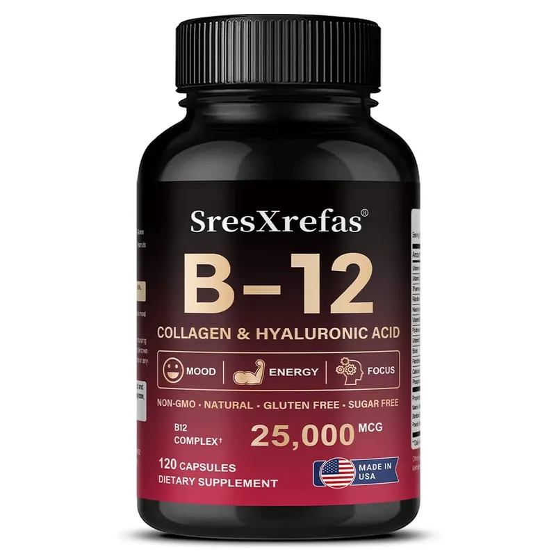 Vitamin B12 Capsules - Supports Energy Metabolism Mood Heart Nervous System Support Relieves Fatigue — image 9