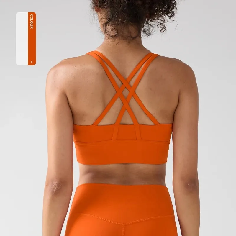 Solid Color Women Women Fitness Yoga Bras Race Back Sports Bras Nylon Top Women Bra Sexy Breathable Underwear For Women Gym — image 11