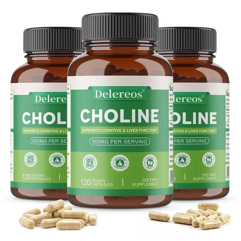 Choline 500mg - High Potency Choline Supplements Supports Cognitive Performance & Liver Function Vegan Capsules Non-GMO — image 9