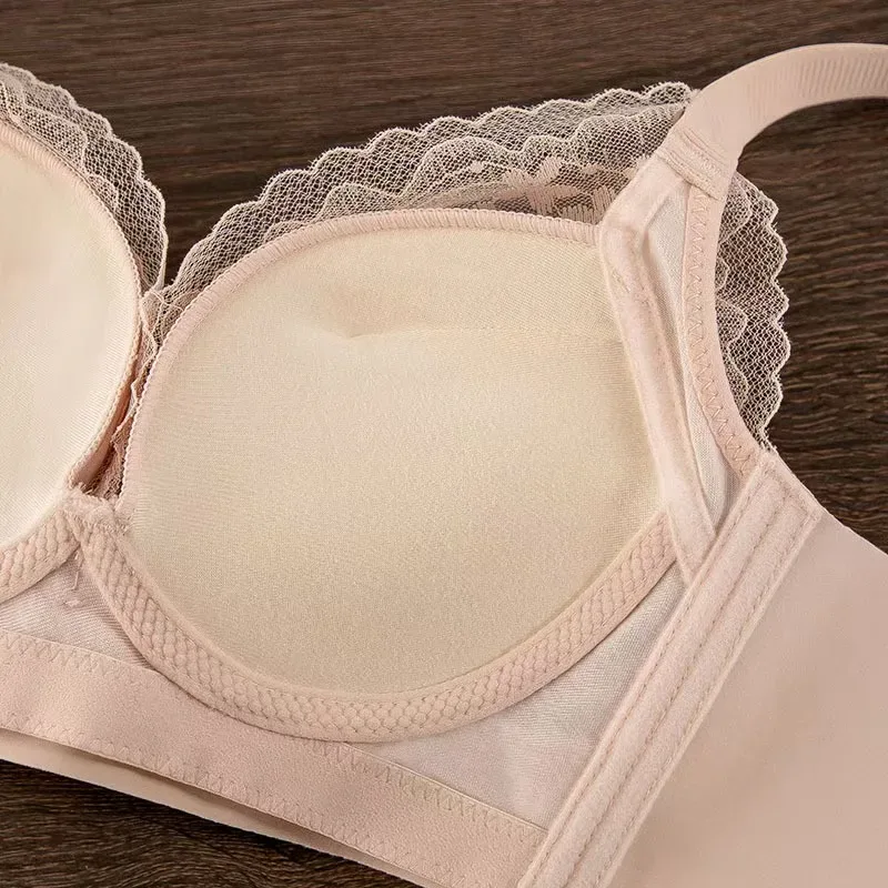 Sexy Lace Thickened Push-Up Bra for Small Breasts Anti-Sagging Adjustable Comfortable Wire-Free Lingerie — image 6