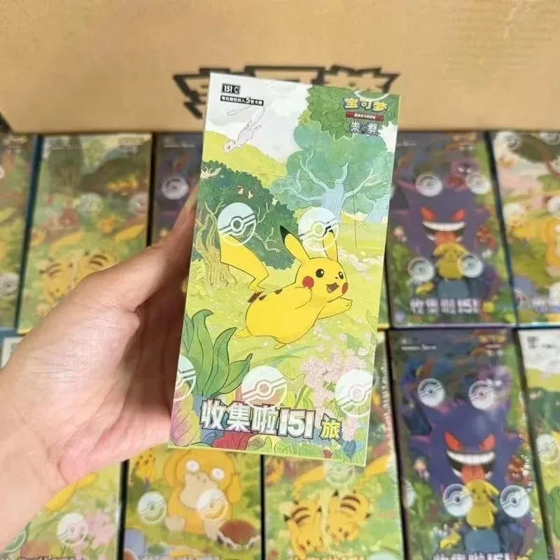 В наличии Pokemon Card Collect 151 Slim Fat Booster Box Упрощенный китайский Ptcg Коллекция карточек Рождественские игрушки Подарки