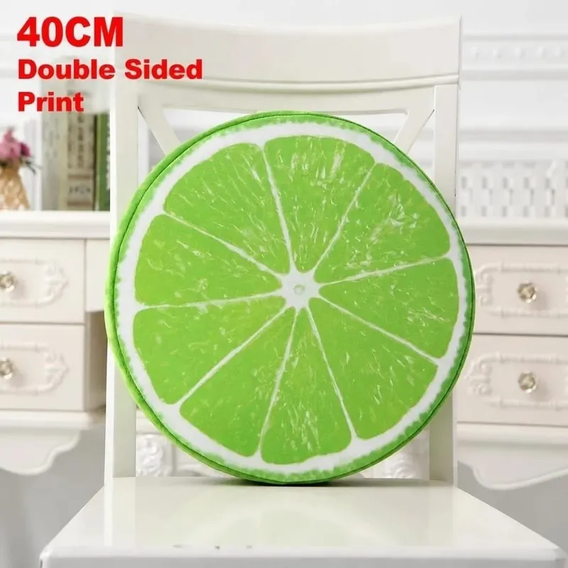 Cute Round Fruit Pillow Simulation Plush Fabric Seat Cushion Fruit Slice Print Stuffed Inner Plush Pillow Sofa Decor — image 14