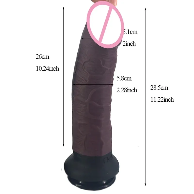 11,2" silikon jätte realistisk dildo enorm penis anal dildo stor omkrets kvinnlig masturbator sug hudfärg sexprodukter — image 5