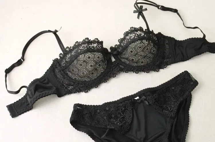Women Summer White Lace Bra SetUltra‑Thin Breathable Mesh Sheer Sexy Deep V Push‑Up Comfortable Daily Lingerie Underwear Suit