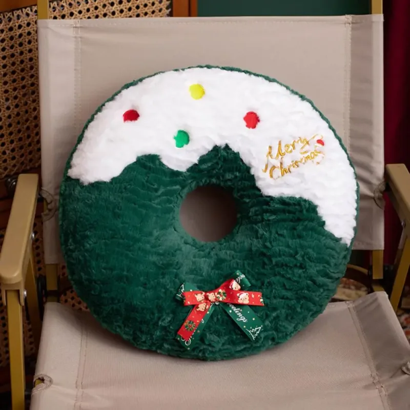 Cute Creative Hugis Christmas Pillow Soft Stuffed Kumportable Gingerbread Man Cushion Pana-panahong Pattern Waist Cushion Home Decor — image 2