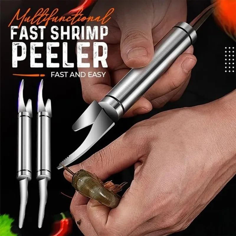 Seafood Tools Multifunctional Fast Shrimp Peeler Stainless Steel Shrimp Line Cutting Scraping Digging Fish Scales Knife Kitchen — image 1
