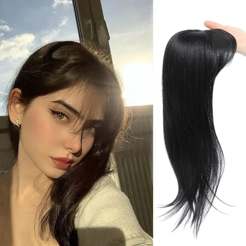 Synthetic Striaght Hair Toppers with Bangs for Women Natural Hairpieces Adding Hair Volume Topper Hair Extensions 18''/10'' — image 2
