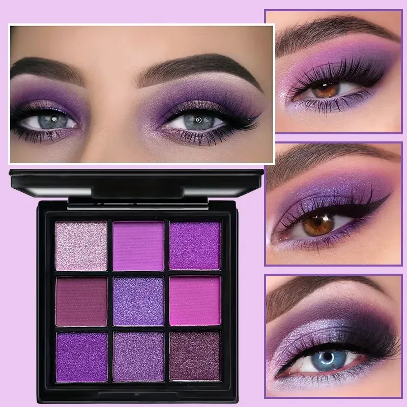 9-Grid Multi-color Eyeshadow Palette Glitter Pearlescent Matte Eye Shadow Shimmer Long Lasting Women Eye Makeup palette Cosmetic — image 4