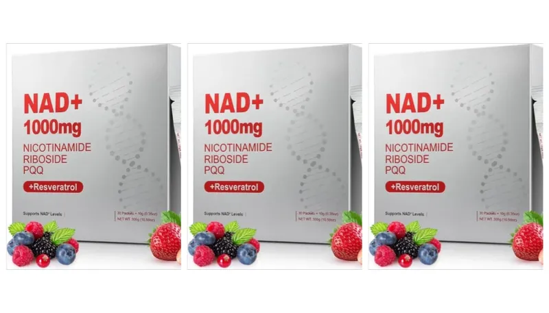 NAD+ Liquid Supplement 1000mg High-Potency with Resveratrol PQQ Support Cellular Energy Focus 30 PCS