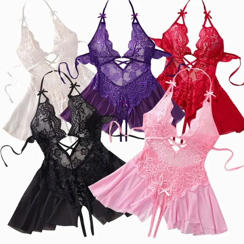 Halter-neck Sexy Bra With Adjustable Straps Open-Back One-Piece Underwear Best-Selling Erotic Lingerie For Women Intimacy Set — image 1