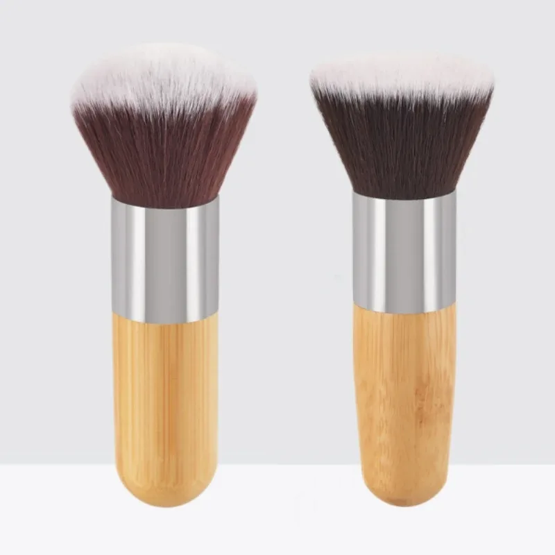 Kuas Foundation Gagang Bambu Kuas Rias Bedak Longgar Krim Foundation Cair Kontur Perona Pipi Alat Kecantikan Wajah Profesional
