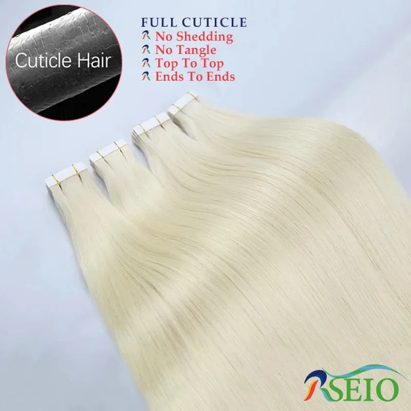 High Quality Tape in Human Hair Extensions Straight Hair Seamless Invisible 14"-22" 100% Real Natural Hair End Thicken — image 5