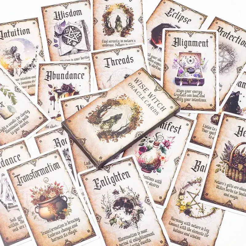 Wise Witch Oracle-kort 20 stk. Engelsk version Fate Divination Tarot-kort FortuneTelling Kortspil Festbrætspil 12x7cm