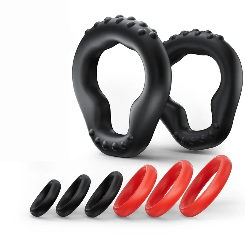 8 PCS Silicone Penis Ring Set Cock Rings for Longer Performance and Erection Enhancing Adult Sex Toys for Men Couples