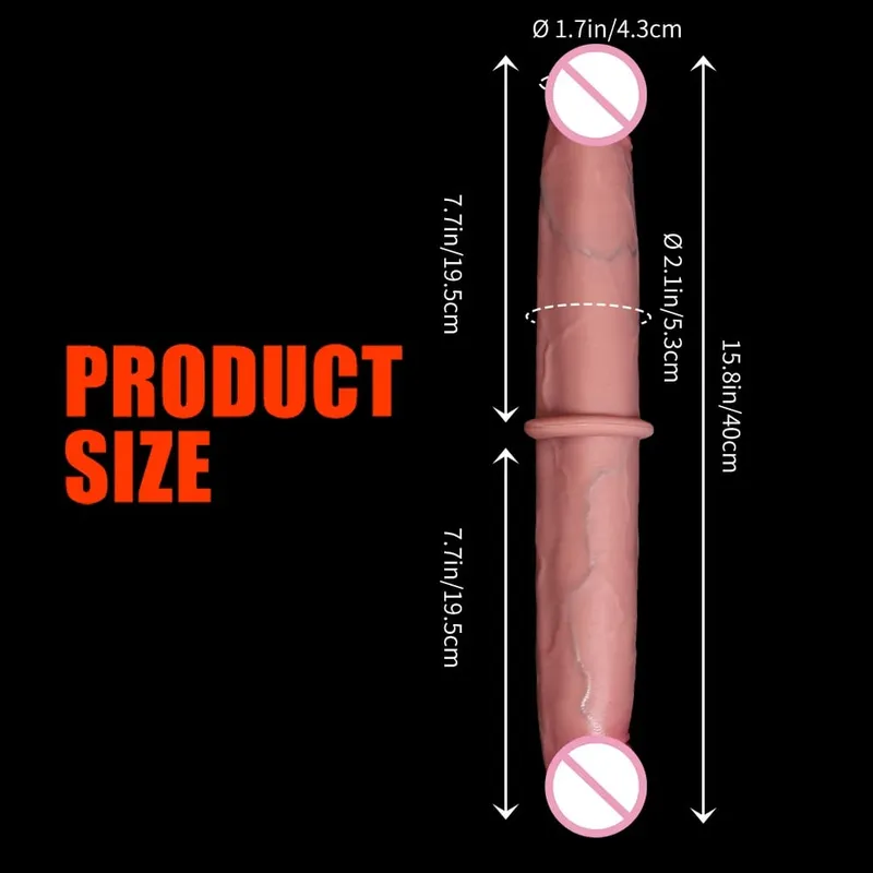 Double Ended Dildo Realistic Double Sided Big Long Thick Dildos with Veins Vaginal Anal Huge Adult Penis Sex Toys for Lesbian — image 6