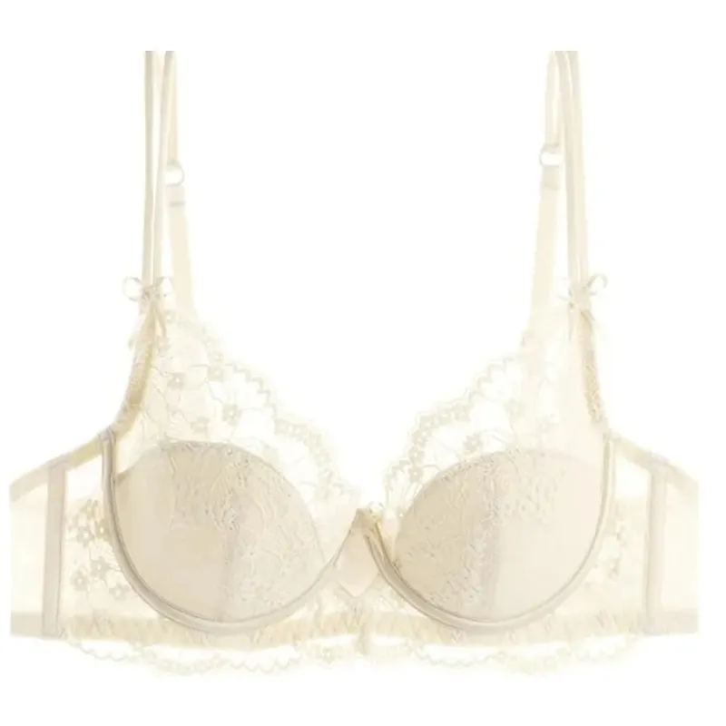 Female Lace Full Cup Minimizer Bra Set Thin Push‑Up Anti‑Sag Comfortable Lingerie Underwear For Big Breast Soft Daily Intimates — image 3