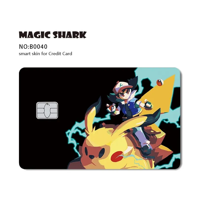Maigc Shark Cute Pokemons Mewtwo Eevee Pikachu Gengar Sticker Film Cover for Debit Credit Card No Fade — image 29