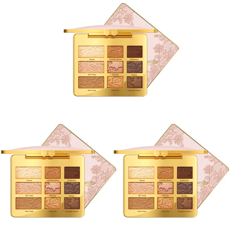 9 Colors Eyeshadow Palette Portable Multifunctional Glitter Eye Shadow Shimmer Pallet Highlighter Powder Brush Beauty Kit 12g