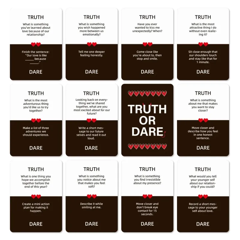 50Pcs Truth or Dare Couple Interactive Game Cards Fun Dating Cards for Couples To Improve Relationship Leisure Party Cards — image 6