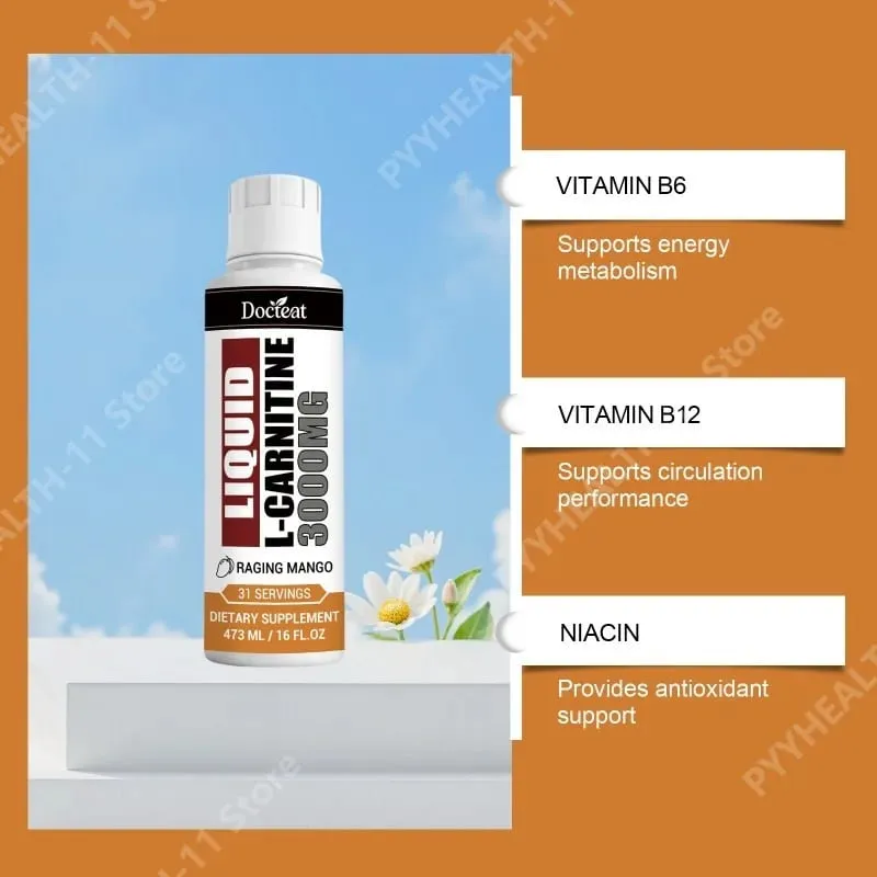 Docteat Energy Supplement with B6 Niacin B12 Thiamine & Carnitine Supports Energy Support Raging Mango Flavor 473 Ml — image 3