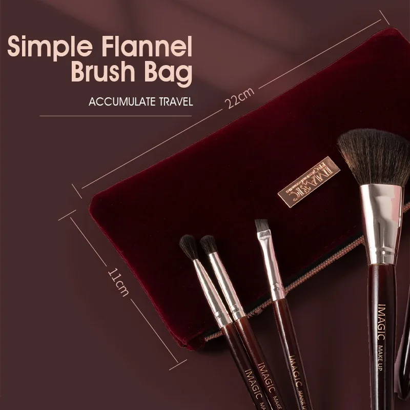 Ensemble de pinceaux de maquillage, 12 pièces/Kit, fard à paupières, poudre, Blush, surligneur, cheveux naturels synthétiques, outils de beauté cosmétiques professionnels — image 4