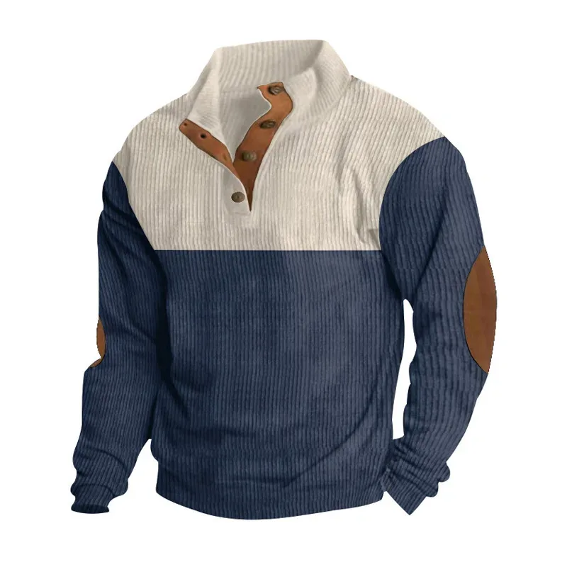 2026 Autumn Winter New Men Corduroy Stand Collar Long Sleeve Jacket Outdoor Casual Sweatshirts — image 15