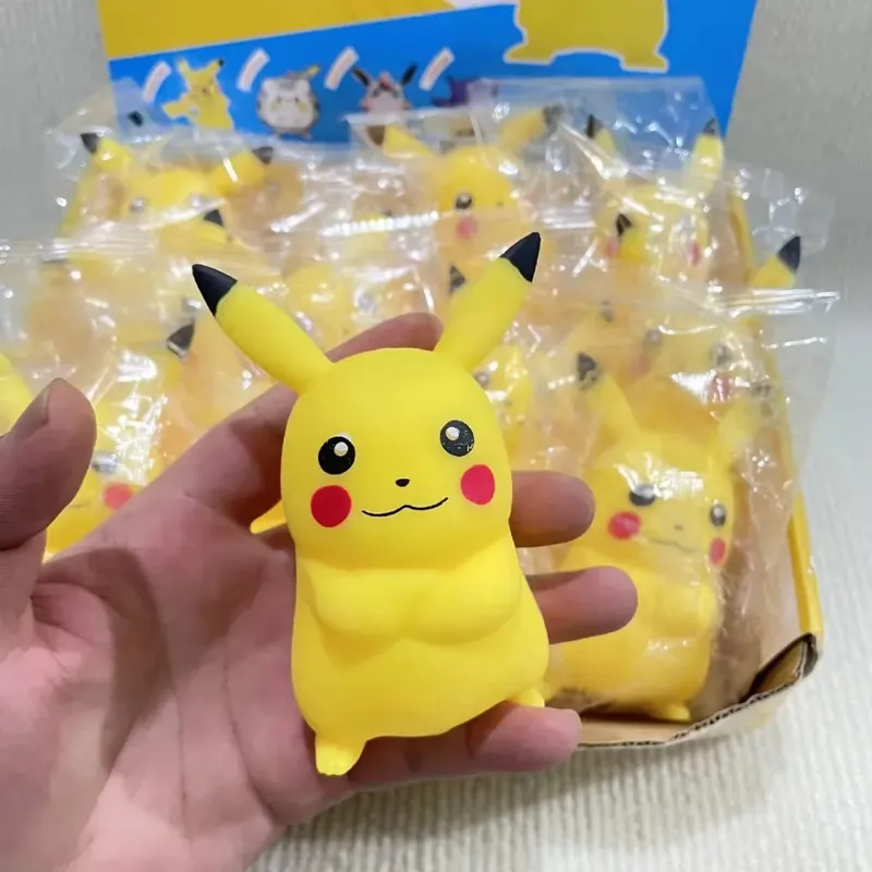 Cute Pokemon Cartoon Pikachu Squeeze Toy Rebound Pinch Music Suitable for Fans to Relieve Stress Knead Figurines Party Gift