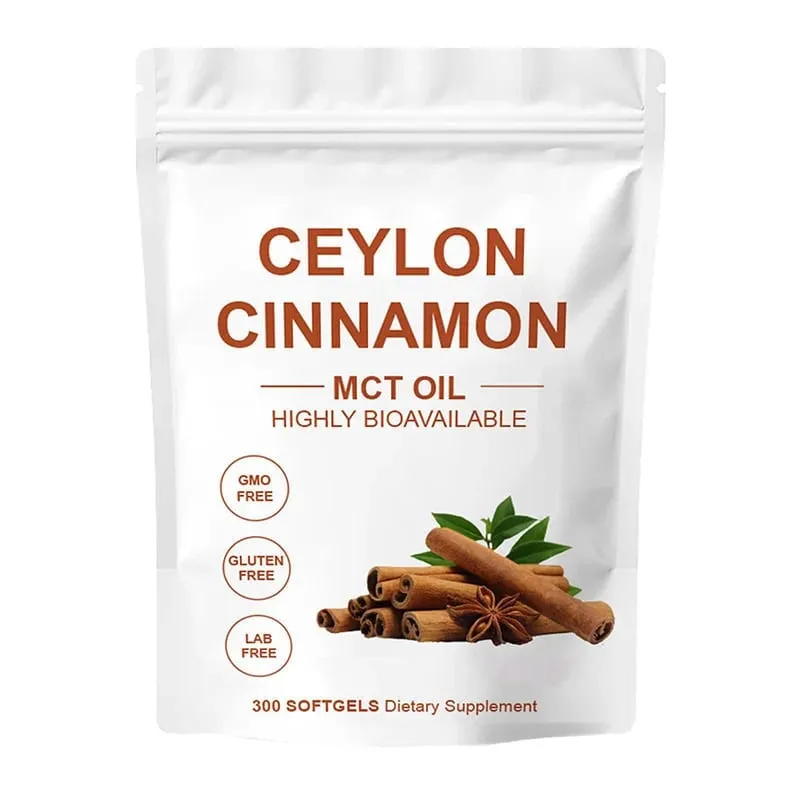 300pcs Ceylon Cinnamon Softgels Pure Ingredients Dietary Supplement for Balanced Nutrition Immune Support Easy Digest — image 1