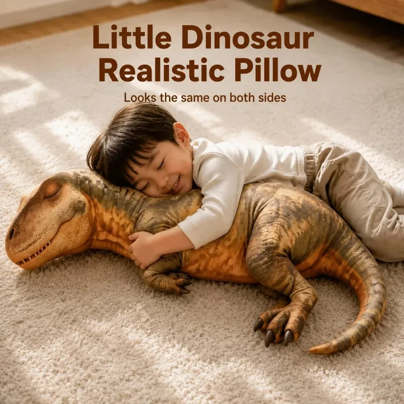 3D dizájn dinoszaurusz plüss párna élethű dinoszaurusz hangulatos puha textúra valósághű alvó dinoszaurusz vicces forma kawaii stílus — image 8