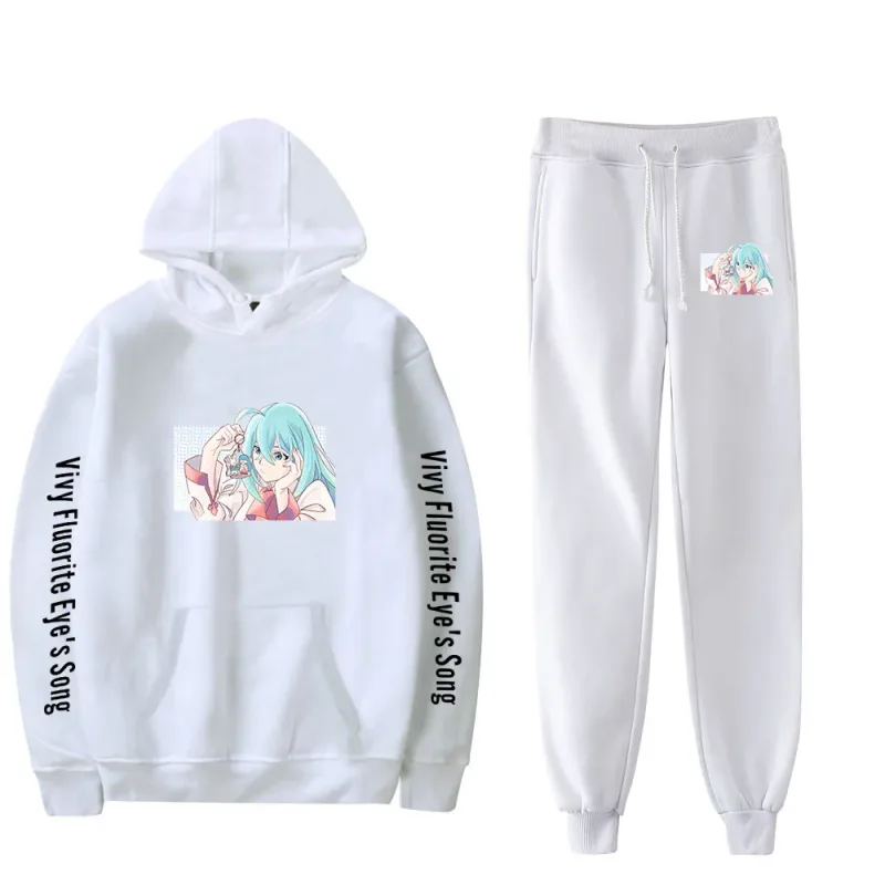 Harajuku Comfortable Vivy Fluorite Eye's Song Print Sweatshirt Sweatpants Hoodies+ Trousers Suit Boys/Girls 2 Piece Set Clothes — image 14
