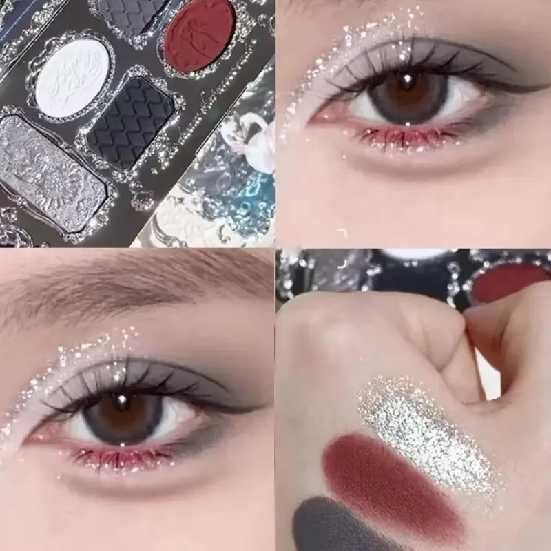 Six Color Swan Eye Shadow Palette Matte Shimmer Pearl Glitter Waterproof Highly Pigmented Long Lasting Makeup Face Cosmetics