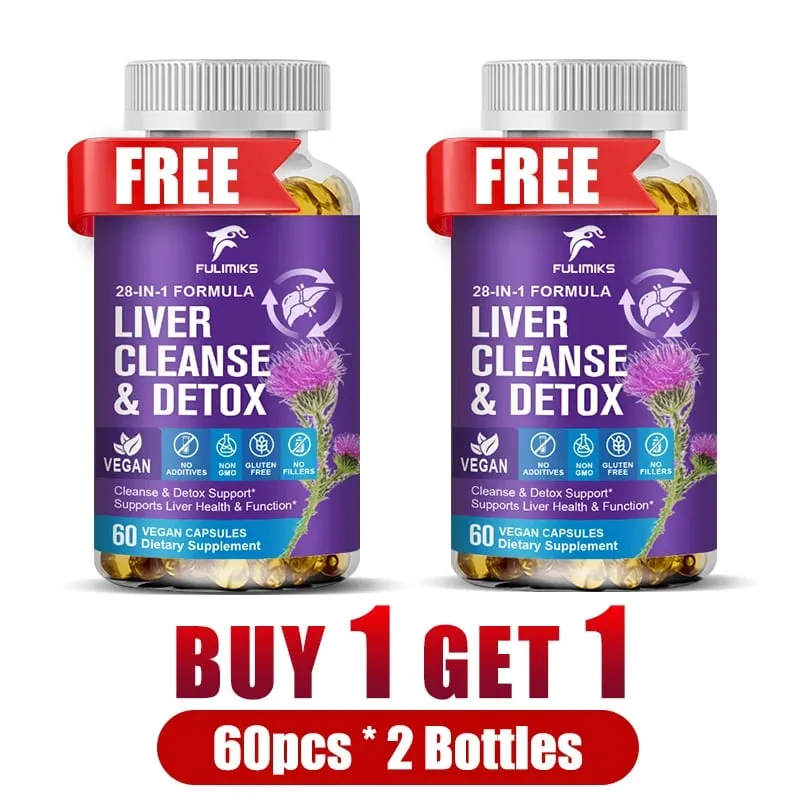 Liver Cleanse & Detox Capsules with Milk Thistle & Dandelion for Toxin Removal & Liver Regeneration Digestion Kidney Health