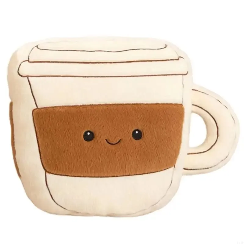 Coffee Bean Plush Pillow Soft Stuffed Doll Back Cushion for Sofa and Lounge Use