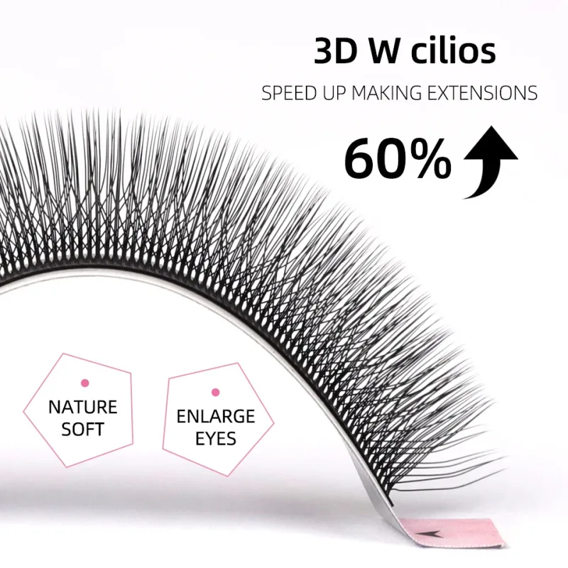W-Shaped 3D Clover Eye Lashes Extension Soft Black Eyelash Premade Volume Fans Eyelashes 3D Fairy Spike Hand Woven Lashes