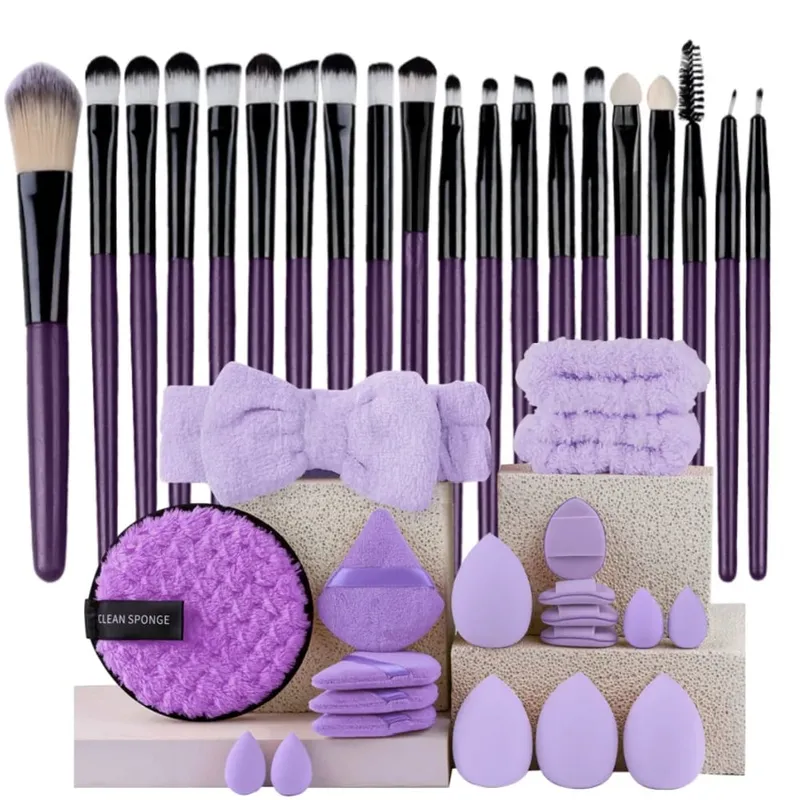 20pcs Makeup Brush Set Soft Fluffy Cosmetic Foundation Powder Eyeshadow Kabuki Blending Make Up Brush Beauty Tool Makeup Sponge