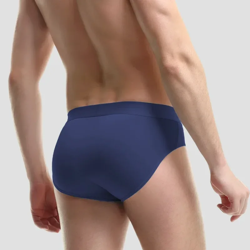 3PCS men's ice - silk underwear. Thin - style for summer, with U - convex briefs. Breathable, solid - colored shorts — image 2